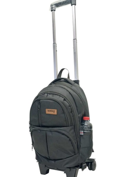 Rowan Tekerlekli 2 Kademeli Portatif Çekçekli Siyah Kumaş Laptop Bölmeli Okul Sırt Çantası 44*34*23 cm fiyatları