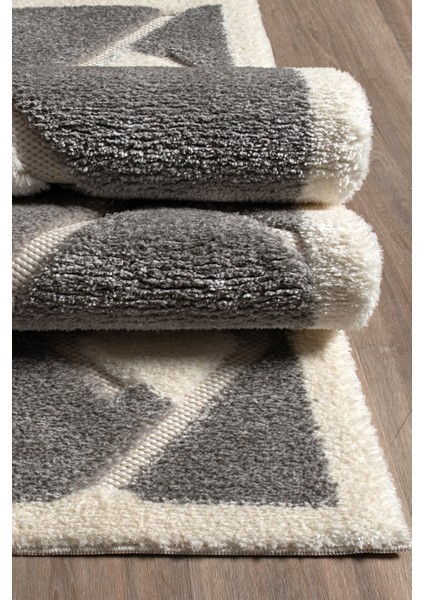 Comfort Modern Yumuşak Konforlu Halı ve Yolluk 135D Krem Gri