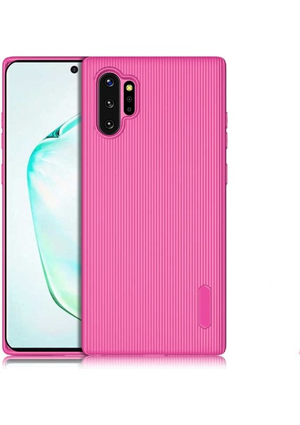 Galaxy Note 10 Plus Uyumlu Kılıf Mat Pastel Renkli Çizgi Kanallı Kaliteli Tio Silikon Kapak