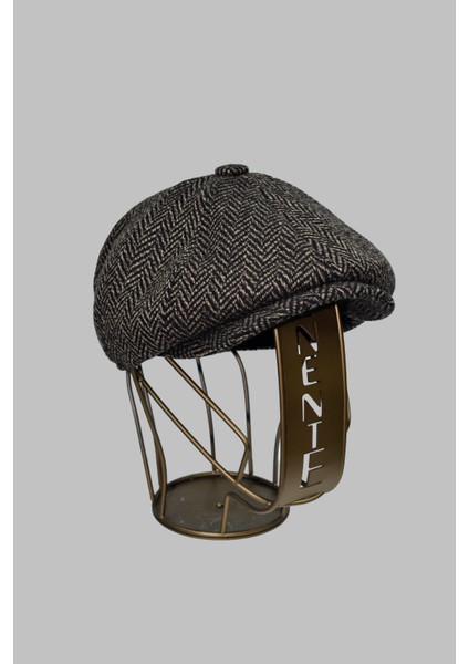 Balık Sırtı Desenli Erkek Ingiliz Kasket Peaky Blinders