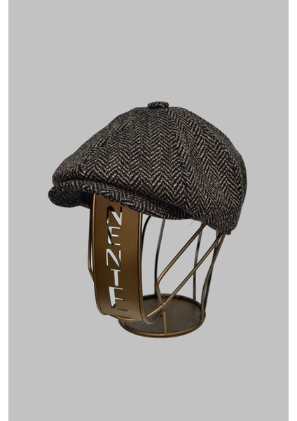 Balık Sırtı Desenli Erkek Ingiliz Kasket Peaky Blinders