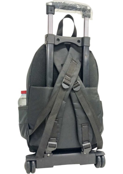 Rowan Tekerlekli 2 Kademeli Portatif Çekçekli Siyah Kumaş Laptop Bölmeli Okul Sırt Çantası 44*34*23 cm