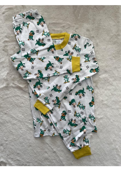 Bisiklete Binen Dino Pijama Takımı