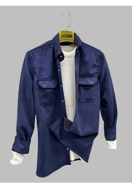 Erkek Nubuk Gömlek - Lacivert