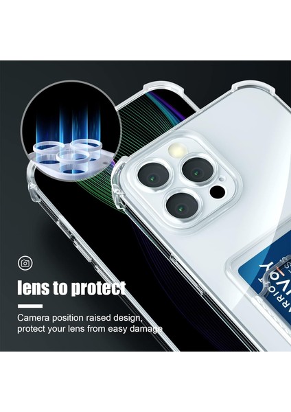 Apple iPhone 16 Pro Max Uyumlu Kılıf Kartlık Bölmeli Arkası Şeffaf Soft Dayanıklı Kılıf Kapak