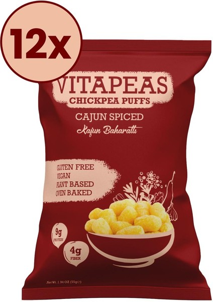 Vitapeas Kajun Baharatlı Nohut Cipsi 55 gr x 12