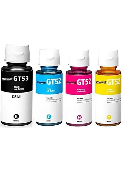 Ink Hp GT53 Gt 52 Uyumlu Photoınk Plus Mürekkep Seti Hp Smart Tank 670 700 720 750 790