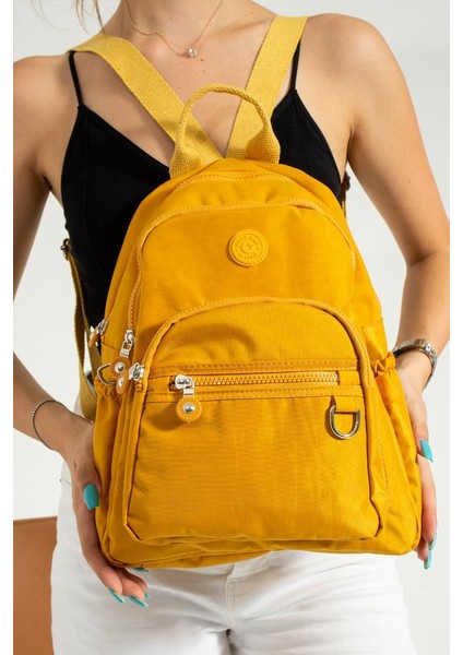 Kadın Sırt Çantası Günlük Kullanıma Uygun 30*25 cm Klinkır Kumaş Çok Cepli Hafif Su Itici Kumaş