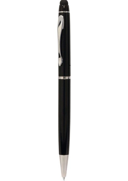 Sevgiliye Hediye Erkek Siyah Deri Cüzdan Touchpen Metal Kalem Deri Anahtarlık Set