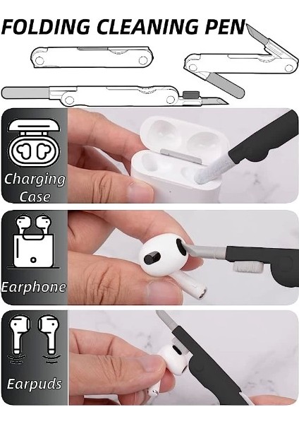 Pratik Çok Fonksiyonlu 7 Parça Airpods Klavye Ekran Kulaklık Temizleme Kiti