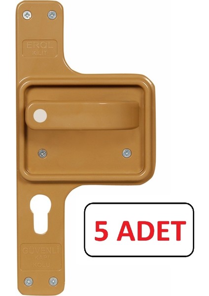 Güvenli ve Kırılmaz Bariyerli Kapı Kolu Kahve Ayna-Kahve Kol 5 Takım