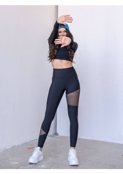 Tül Pencere Detaylı Spor Tayt