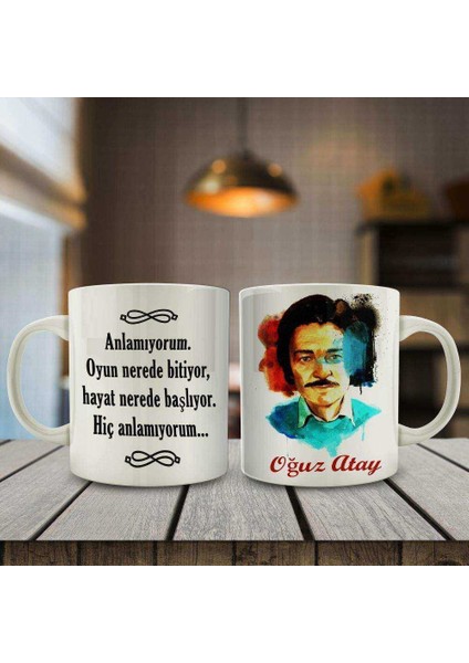 Oğuz Atay Söz Yazılı Tasarım Hediyelik Kupa BARDAK-75132