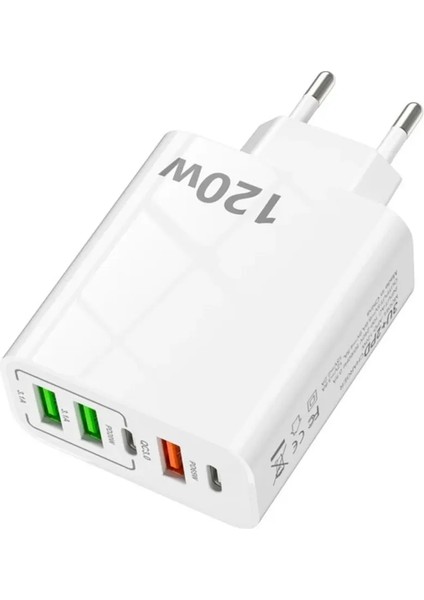 Turbo 120W 3.1A 3 USB 2 Pd 20W Type-C Çoklu Hızlı Şarj Adaptörü