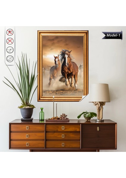 Statik Tutunma Özellikli Tablo - Poster Hayvan (Model- 1) 50 cm x 70 cm 10