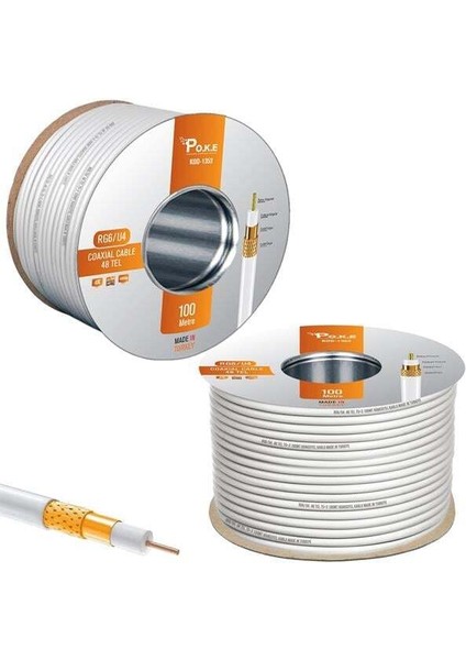 Poke Anten Kablosu Gold Rg6 U4 48 Tel 100 Metre