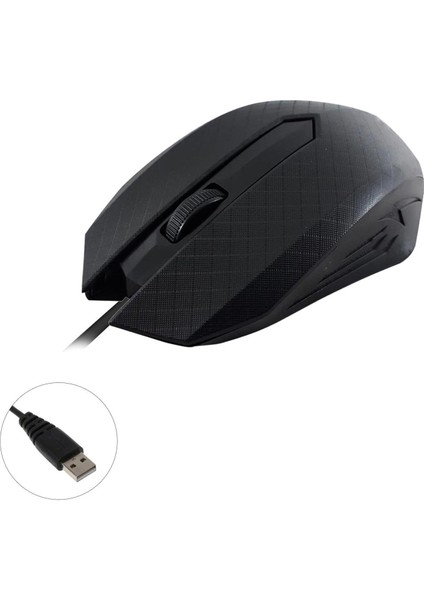 Kablolu Mouse 1200DPI Siyah M-S03