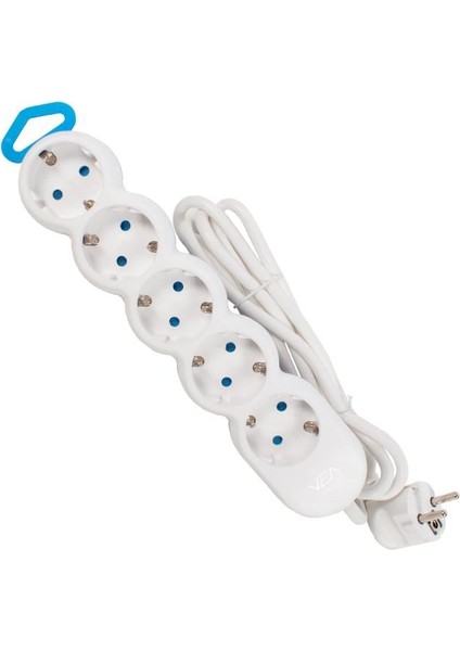 VE-2S5N 5Lİ BEYAZ 1.5 METRE KABLOLU GRUP PRİZ