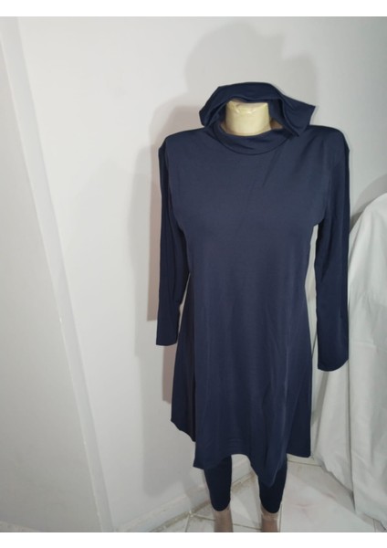 Düz Lacivert Elbise Mayo
