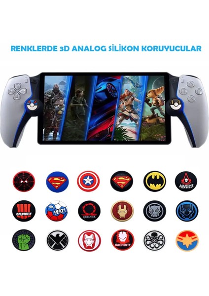 Ps5 Dualsense 1 Çift Xbox 360 One S x ,ps4,ps3,nintendo Uyumlu Desenli Analog Koruyucu Başlığı Spiderman