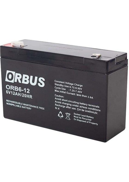 6 VOLT - 12 AMPER AKÜ (150 X 50 X 94 MM)