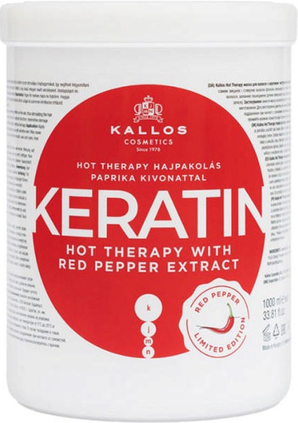 Kallos Kırmızı Biber Özlü Saç Bakım Maskesi 1000 ml 10