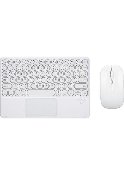 Xiaomi Redmi Book S 12.4" Uyumlu Kablosuz Bluetooth Şarjlı Touchpad'li Klavye Mouse Seti - Beyaz