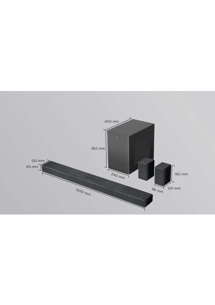 7.1.4 Kanal 1020WAAT Yüksek Güç Kusursuz Ses Dolby Atmos Kablosuz Wireless Soundbar & Ev Sinema Sistemi+ HDMI Kablo ve Duvar Montaj seti