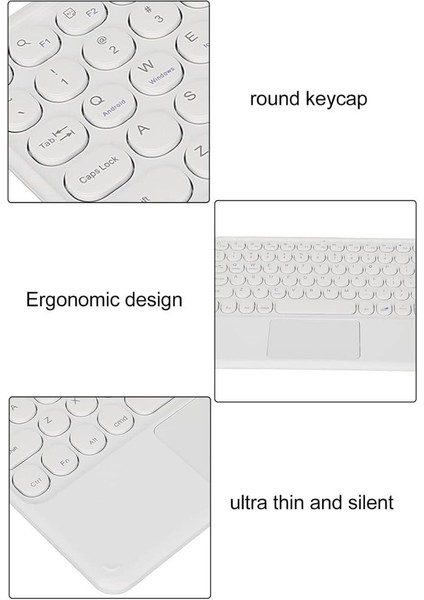 Hometech Alfa 10LA 10.1" Uyumlu Kablosuz Bluetooth Şarjlı Touchpad'li Klavye Mouse Seti - Beyaz indirimleri