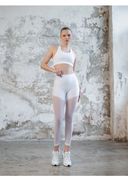 Şort Görünümlü Tül Detaylı Spor Tayt modelleri