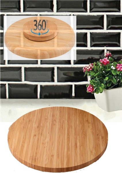 Balsa Bambu Dönerli Sunumluk 30 cm 3030DNR