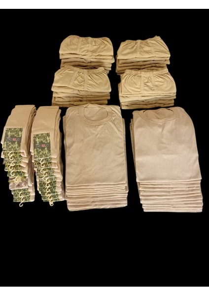 Balkonda Asker Fanila Boxer Çorap 24'lü Set Ekonomik Paket Acemi Bedelli Karacı Asker Çamaşır Seti KÇS24-1 fiyatları