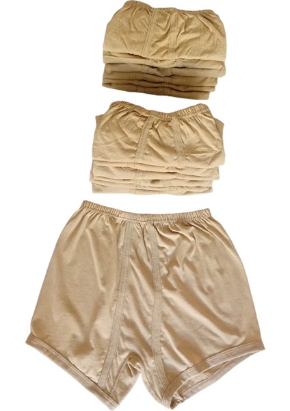 Asker boxer paçalı külot 12'li avantajlı paket haki yeşil penye kumaş acemi bedelli karacı asker çamaşırı KB12-1XXL