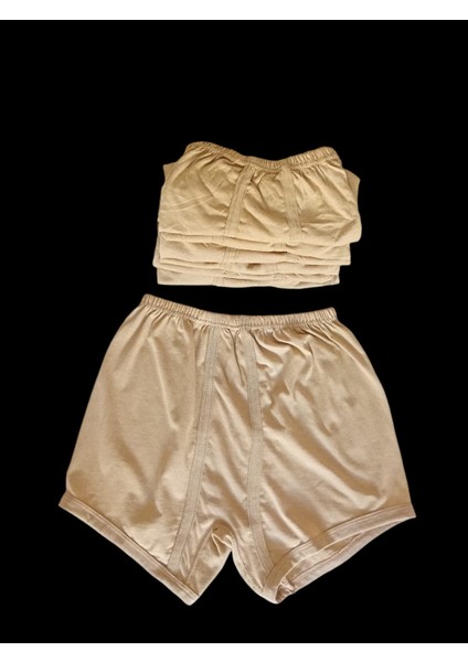 Asker boxer paçalı külot 12'li avantajlı paket haki yeşil penye kumaş acemi bedelli karacı asker çamaşırı KB6-1M