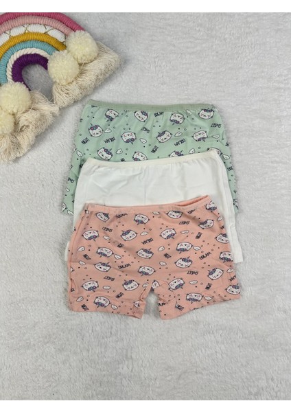 Minykids Sevimli Kedicik Desenli 3'lü Boxer Set