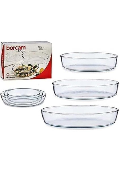 Pasabahce Borcam Fırın Seti 3 Parça 1550 + 2360 + 3200 cc