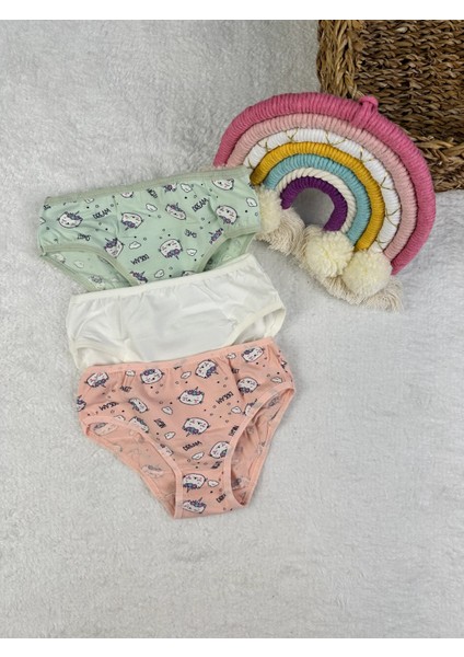 Minykids Sevimli Kedicik Desenli 3'lü Külot Set