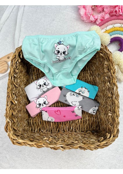 Minykids Kedi Desenli 7'li Külot Set