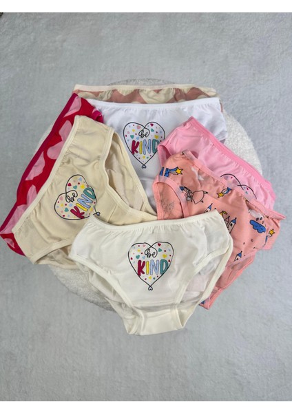 Minykids Kalp Desenli 7'li Külot Set