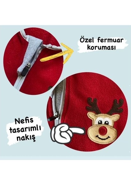 Nakışlı Uzun Kollu Oeko-Tex Mikro Polar Bebek Çocuk Uyku Tulumu Unisex Tog 2