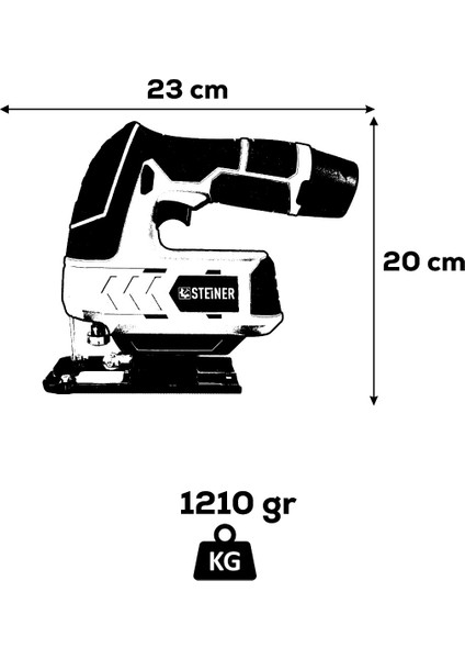 Alman 12 V 3.0 Ah Li-Ion Çift Akülü Şarjlı Dekupaj Testere