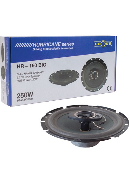 Leone HR-160 Bıg 250 Watt Max 125 Watt Rms 3 Yollu 2li Takım Kutulu 16 cm (Oto Hop) (4825)