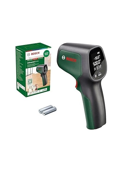 Universaltemp Kızılötesi Termometre (-30°C...+500°C, Kolay ve Hassas Ölçüm, 3 Önceden Tanımlanmış Malzeme Grubu, Kartonda)