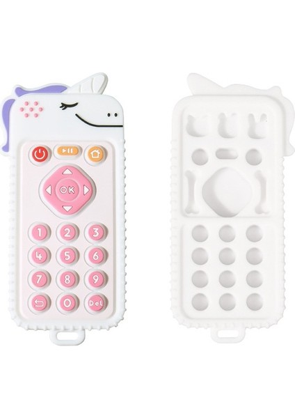 Yq Bebek Silikon Unicorn Uzaktan Kumanda Diş Kaşıyıcı Kolu Simülasyon Çiğneme Oyuncağı Gıda Sınıfı Silikon Diş Kaşıyıcı (Yurt Dışından)
