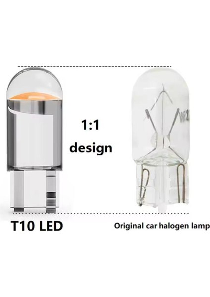 T10 W5W Dipsiz Silikon LED (10 Adet) Suya Dayanıklı Beyaz Park Bagaj Plaka Iç Aydınlatma Uyumlu