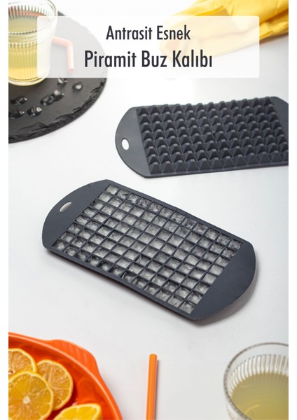 Antrasit Piramit Buz Kalıbı(13*24*2 cm)