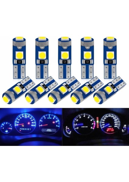 Mavi T5 LED (10 Adet) Mavi Kilometre Kadran Ambiyans Aydınlatma Ampulü fiyatları