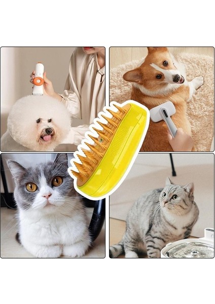 3ü Bir Arada Kedi Buharlı Fırça - Sarı (Yurt Dışından)