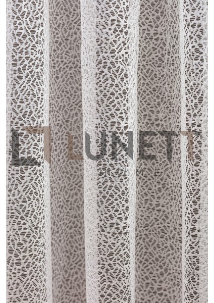 Kullanıma Hazır Ekru Renk Buz Kırığı Desen (1x2) Seyrek Pile Tül Perde indirimleri