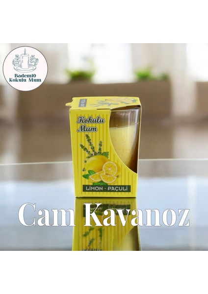 Kokulu Mum Dekoratif Mini Cam Kavanoz Bardak Mumluk Kandil Limon Paçuli Kokulu Mumlar